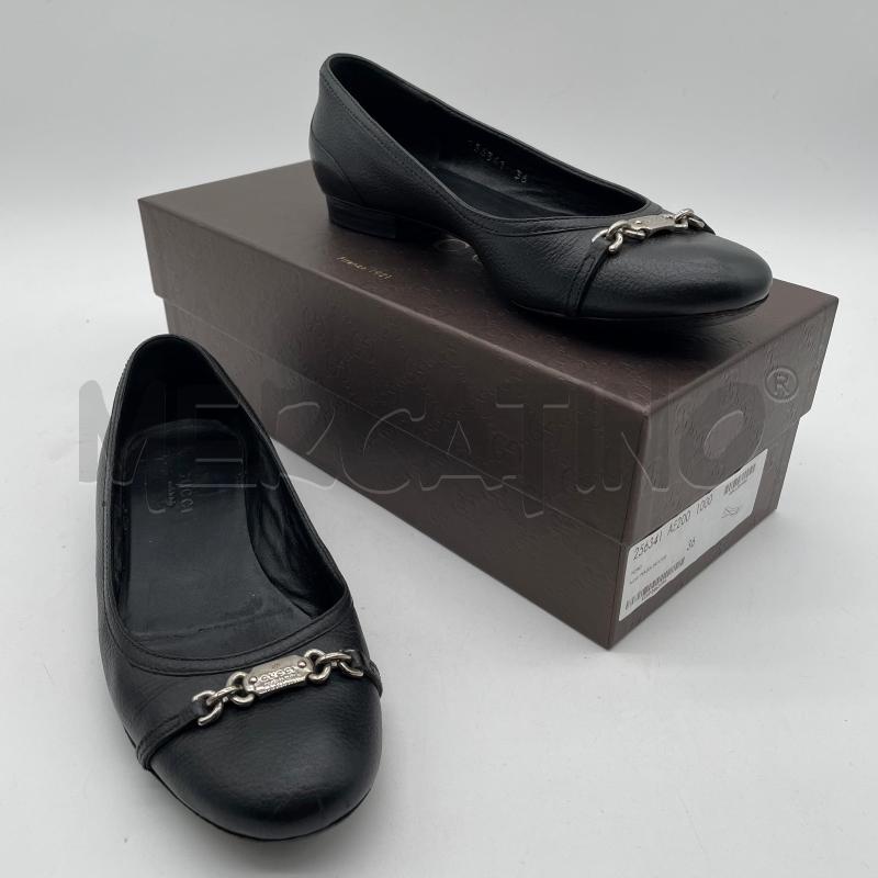 BALLERINA GUCCI NEW PRAGA PRINTED PELLE NERO  | Mercatino dell'Usato Corbetta 1