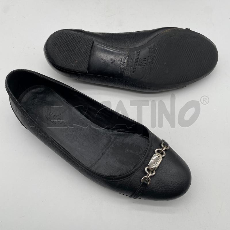 BALLERINA GUCCI NEW PRAGA PRINTED PELLE NERO  | Mercatino dell'Usato Corbetta 5