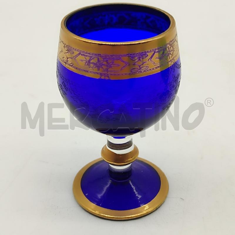 BICCHIERINI VETRO BLU VERDE 24KT GOLD | Mercatino dell'Usato Corbetta 2