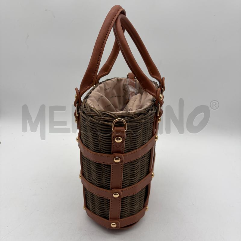 BORSA DONNA ALESSIA MASSIMO SECCHIELLO VIMINI MARR GRIGLIA SINT | Mercatino dell'Usato Corbetta 3