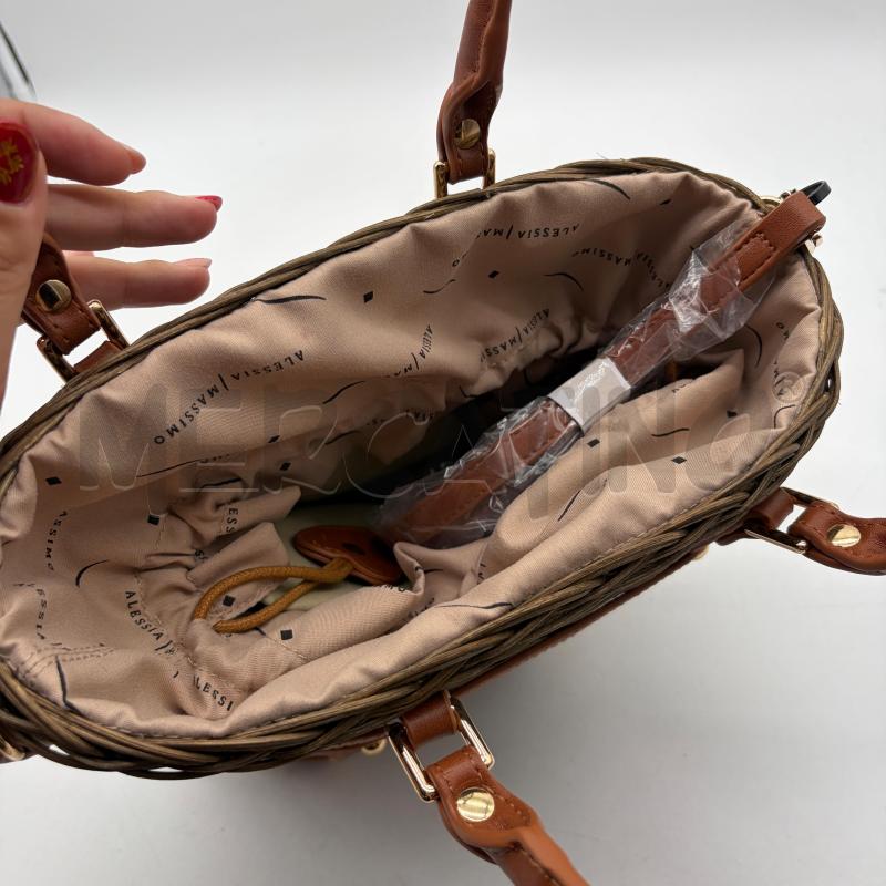 BORSA DONNA ALESSIA MASSIMO SECCHIELLO VIMINI MARR GRIGLIA SINT | Mercatino dell'Usato Corbetta 5