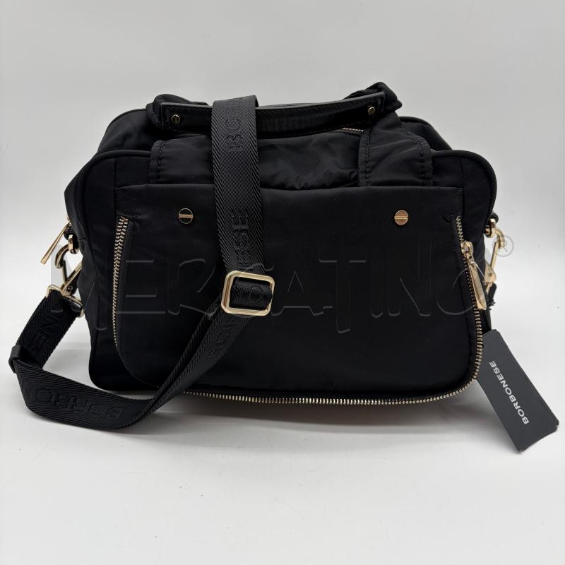 BORSA DONNA BORBONESE NERO TESS ZIP DORATA MULTITASCA | Mercatino dell'Usato Corbetta 1