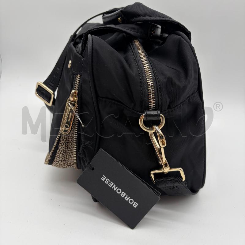 BORSA DONNA BORBONESE NERO TESS ZIP DORATA MULTITASCA | Mercatino dell'Usato Corbetta 2