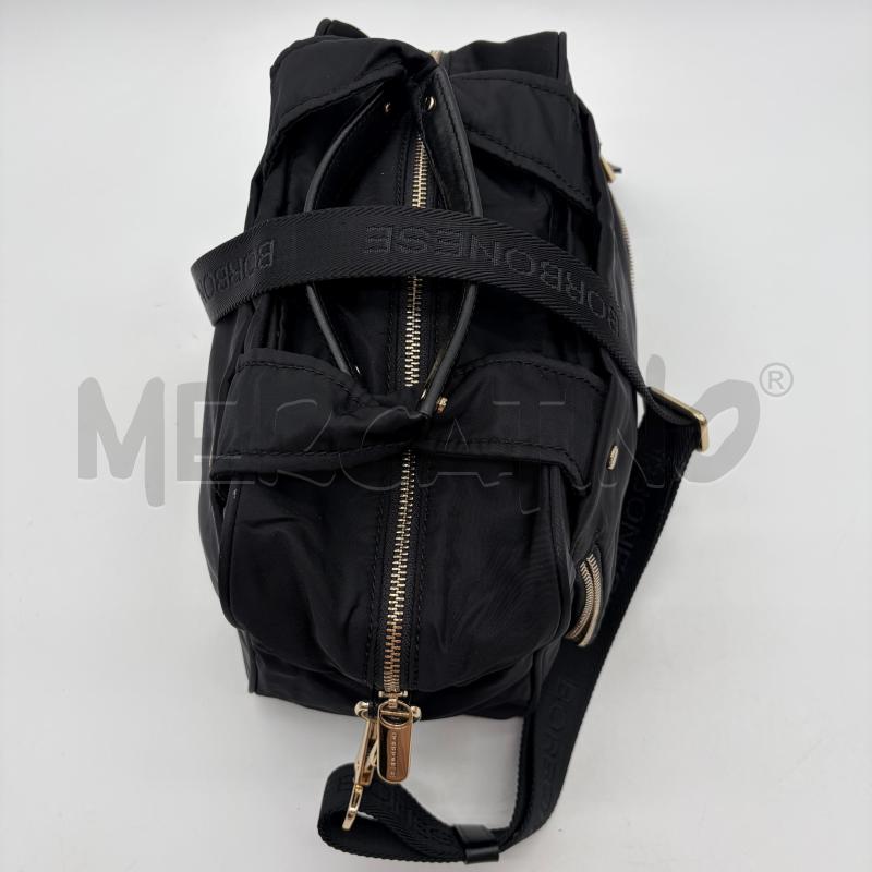 BORSA DONNA BORBONESE NERO TESS ZIP DORATA MULTITASCA | Mercatino dell'Usato Corbetta 4
