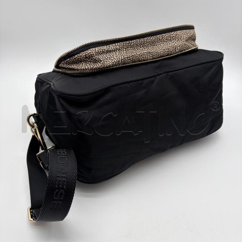 BORSA DONNA BORBONESE NERO TESS ZIP DORATA MULTITASCA | Mercatino dell'Usato Corbetta 5