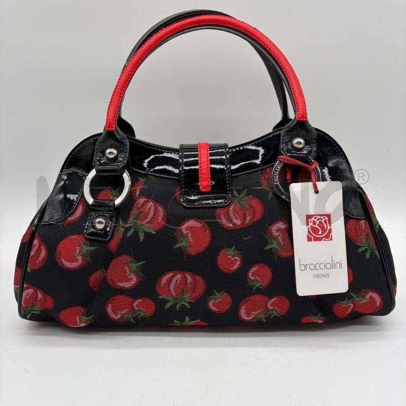 BORSA DONNA BRACCIALINI NERO TESS POMODORO | Mercatino dell'Usato Corbetta 2