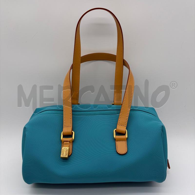 BORSA DONNA BRIC'S BAULETTO AZZURRO NYLON INS PELLE | Mercatino dell'Usato Corbetta 1