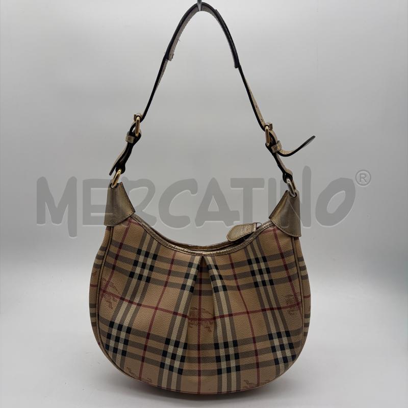 BORSA DONNA BURBERRY GOLD HAYMARKET CHECK RYDAL HOBO  | Mercatino dell'Usato Corbetta 1