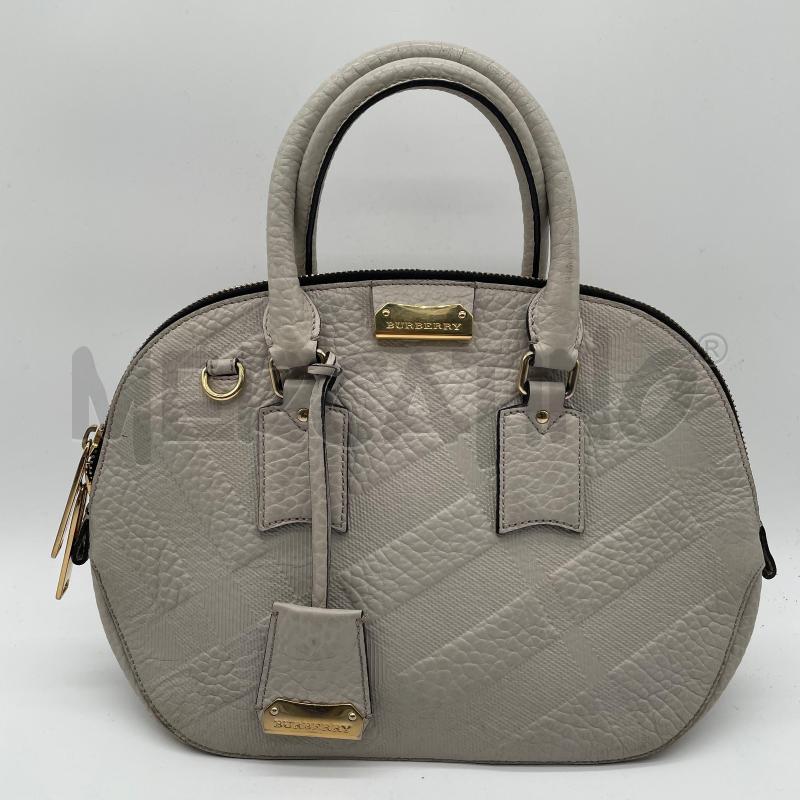 BORSA DONNA BURBERRY ORCHARD GRIGIO PELLE TARTAN RILIEVO | Mercatino dell'Usato Corbetta 1