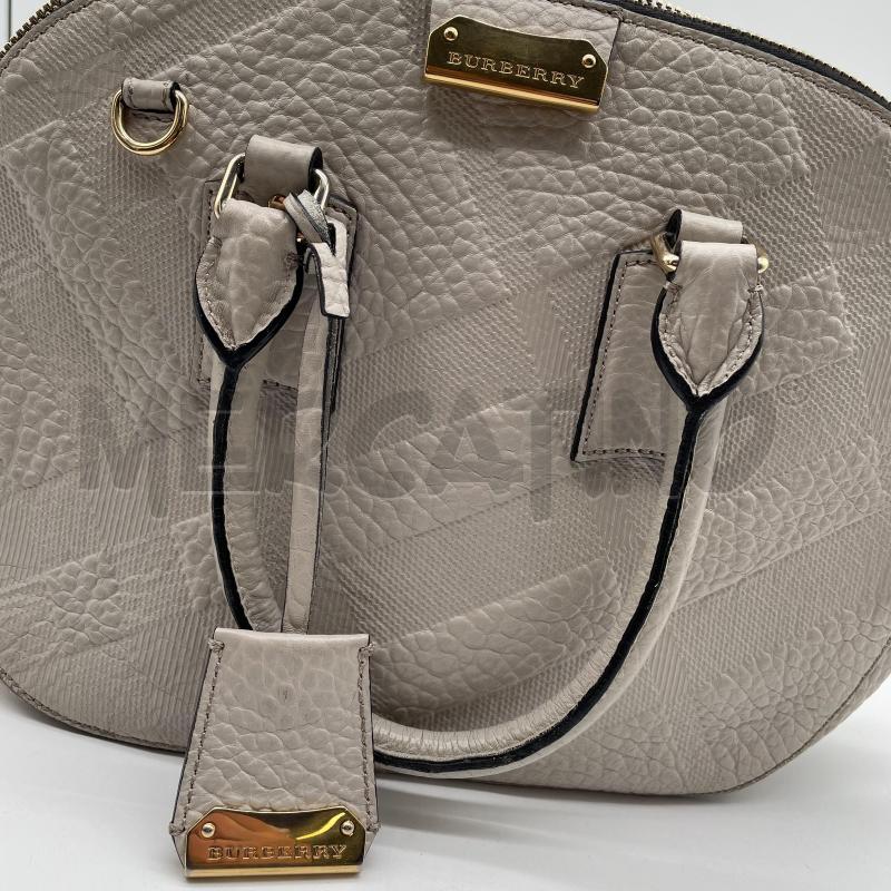 BORSA DONNA BURBERRY ORCHARD GRIGIO PELLE TARTAN RILIEVO | Mercatino dell'Usato Corbetta 5