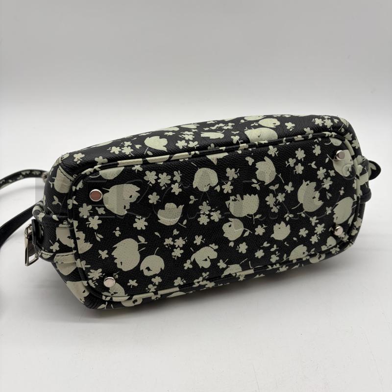 BORSA DONNA COACH NERO PELLE SAFFIANO FIORI PANNA | Mercatino dell'Usato Corbetta 4
