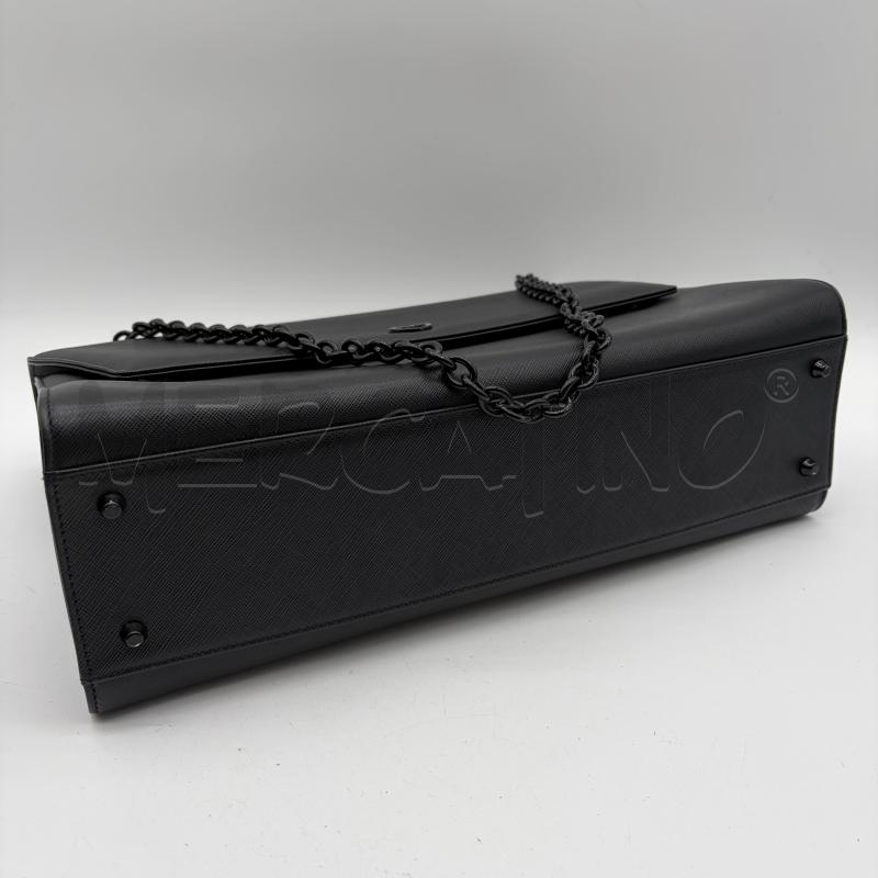BORSA DONNA CRUCIANI BB BLACK BLOCK NERO PELLE SAFFIANO | Mercatino dell'Usato Corbetta 4