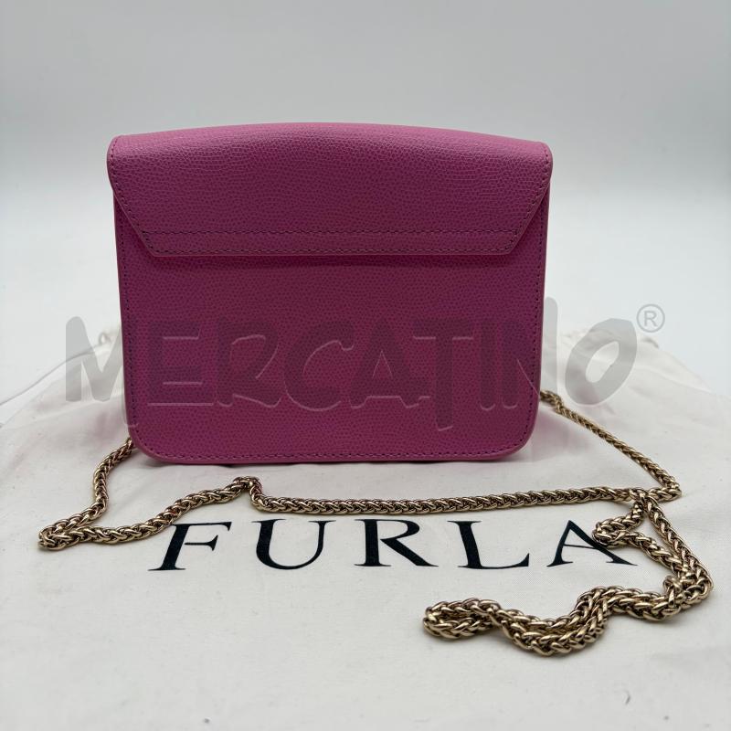 BORSA DONNA FURLA METROPOLIS MINI ROSA TRACOLLA DORATA | Mercatino dell'Usato Corbetta 2