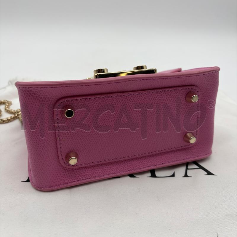 BORSA DONNA FURLA METROPOLIS MINI ROSA TRACOLLA DORATA | Mercatino dell'Usato Corbetta 3