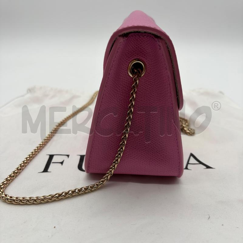 BORSA DONNA FURLA METROPOLIS MINI ROSA TRACOLLA DORATA | Mercatino dell'Usato Corbetta 4