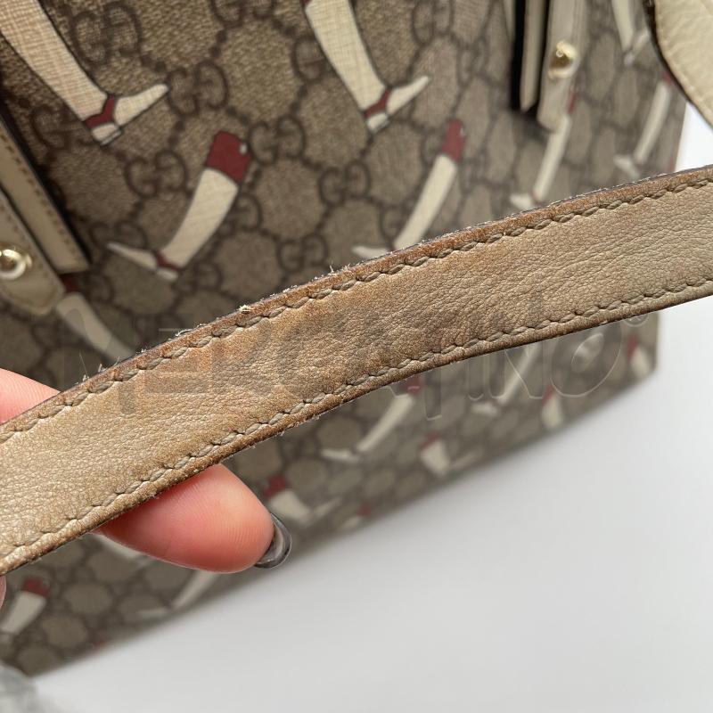 BORSA DONNA GUCCI THE BOOT PATTERN GG PLUS MONOGRAM CANVAS LEATHER BEIGE/CREAM | Mercatino dell'Usato Corbetta 3