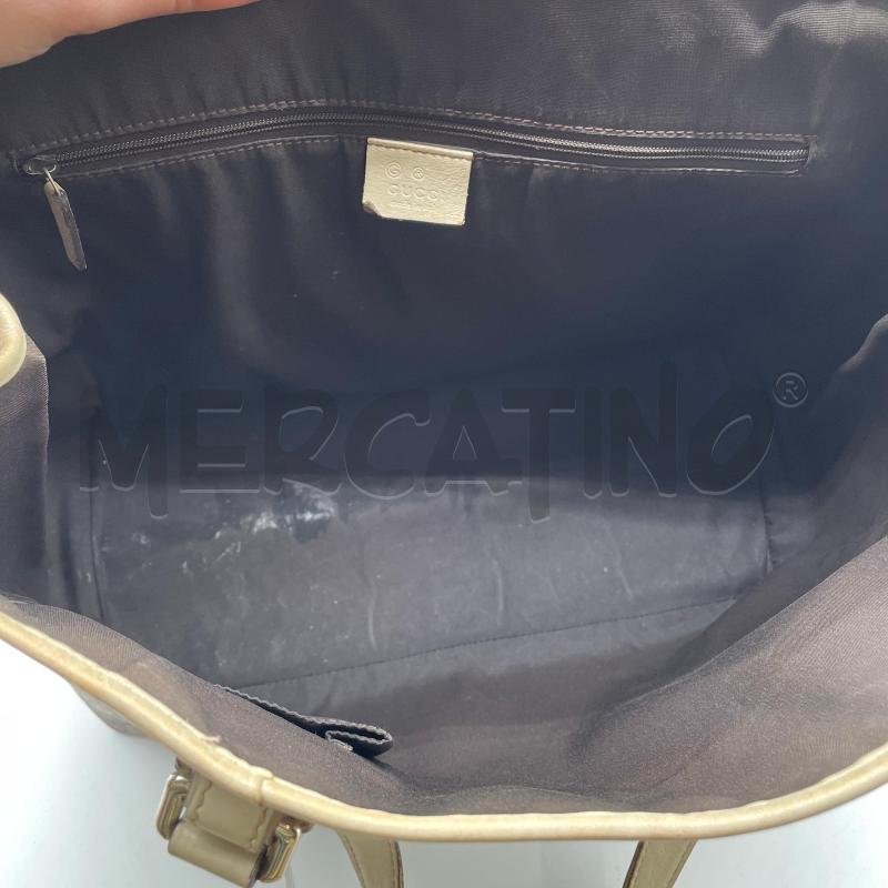 BORSA DONNA GUCCI THE BOOT PATTERN GG PLUS MONOGRAM CANVAS LEATHER BEIGE/CREAM | Mercatino dell'Usato Corbetta 5