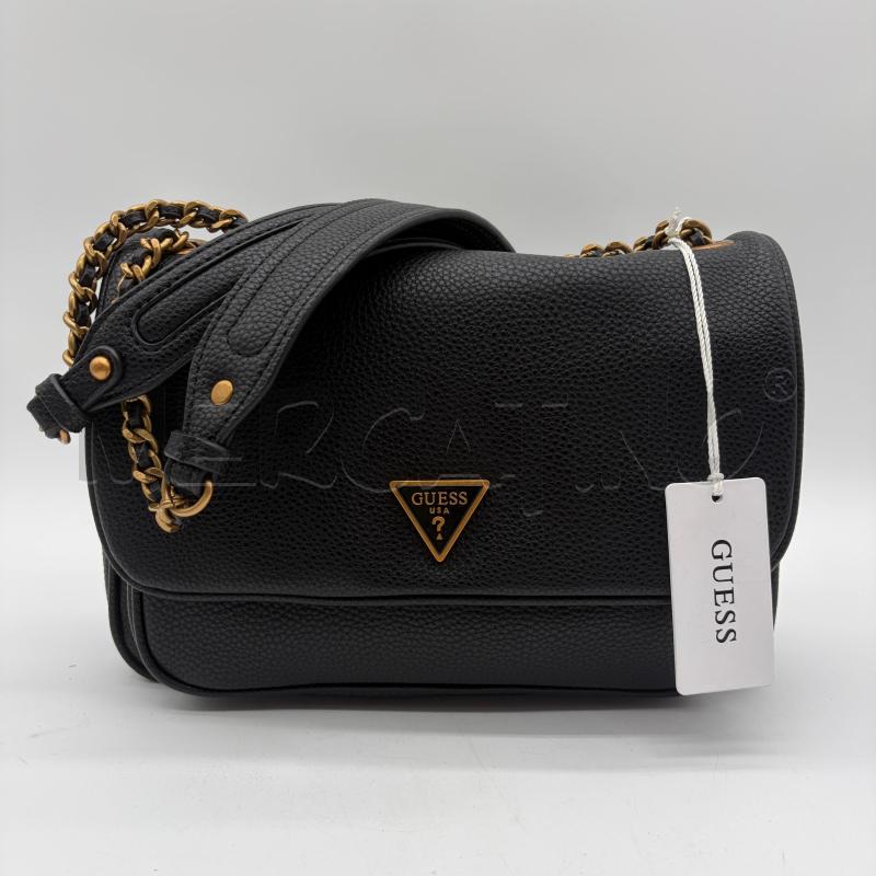 BORSA DONNA GUESS NERO MART HARDWARE DORATI CATENA MANICO | Mercatino dell'Usato Corbetta 1