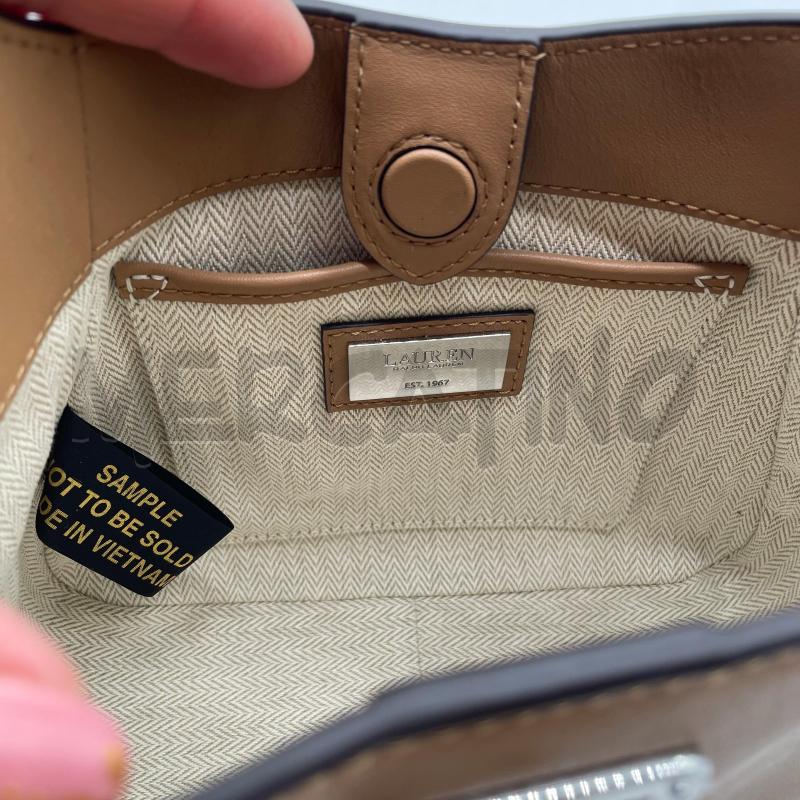 BORSA DONNA LAUREN RALPH LAUREN TANNER SMALL CAMEL LEATHER | Mercatino dell'Usato Corbetta 5