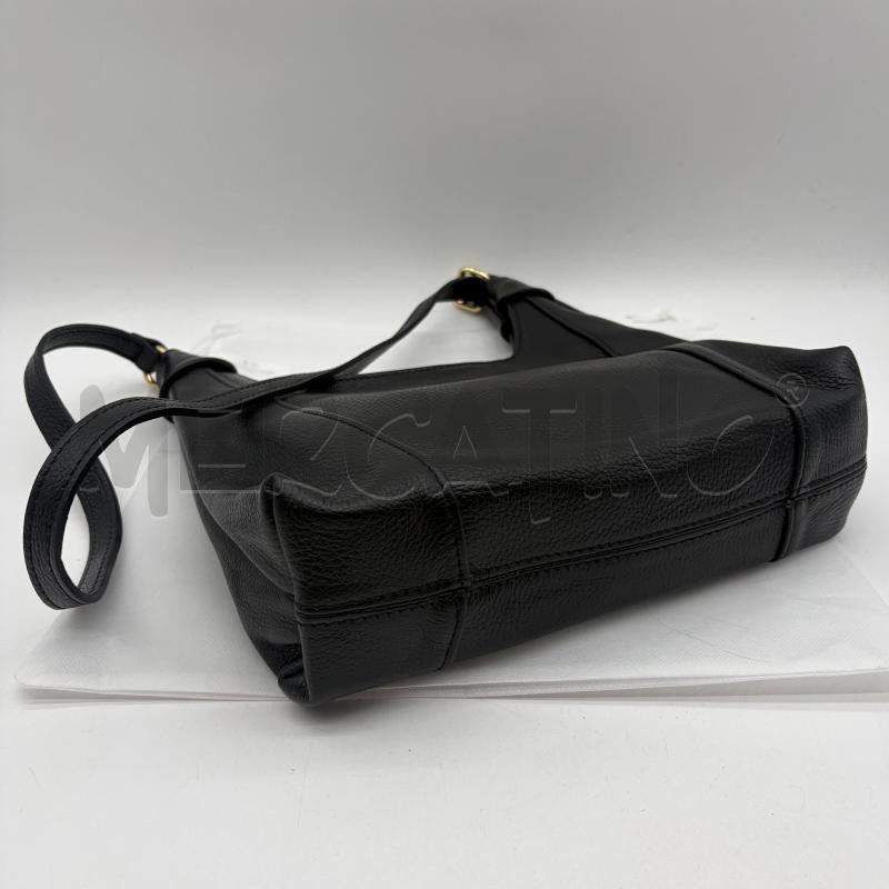 BORSA DONNA MAISON HERITAGE NERO PELLE MART LOGO DORATO | Mercatino dell'Usato Corbetta 3