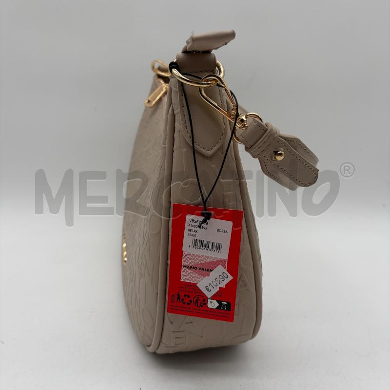 BORSA DONNA MARIO VALENTINO BEIGE SINT SCRITTA RILIEVO | Mercatino dell'Usato Corbetta 3