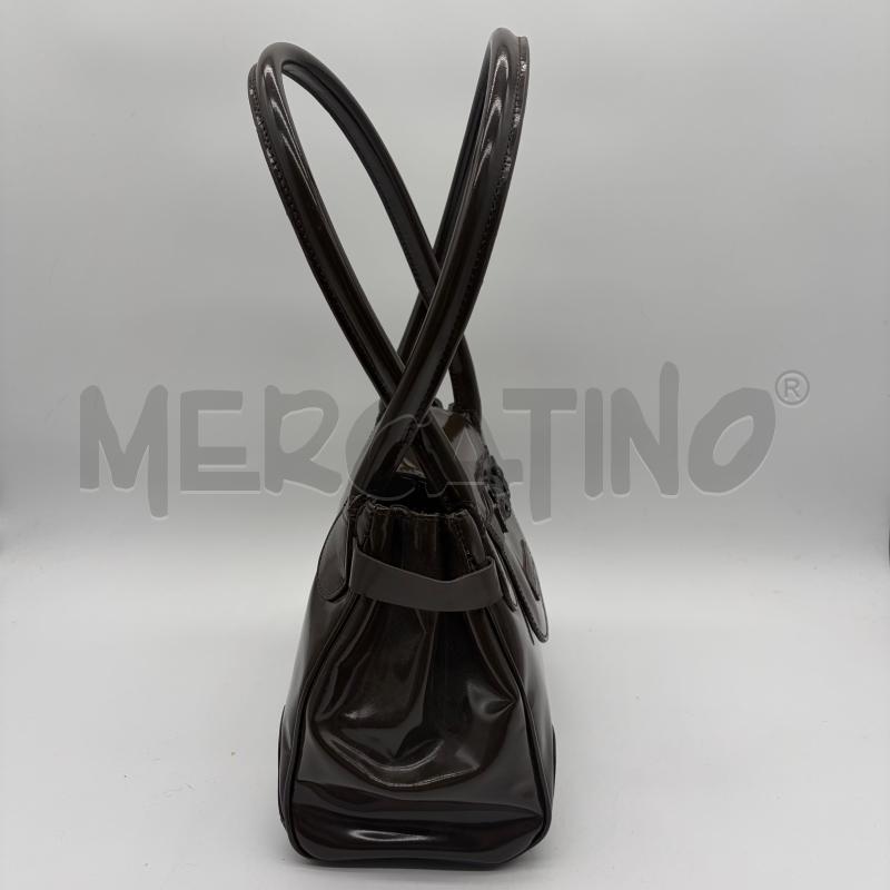 BORSA DONNA MORESCHI MARRONE VERNICE PELLE CATENELLA | Mercatino dell'Usato Corbetta 5