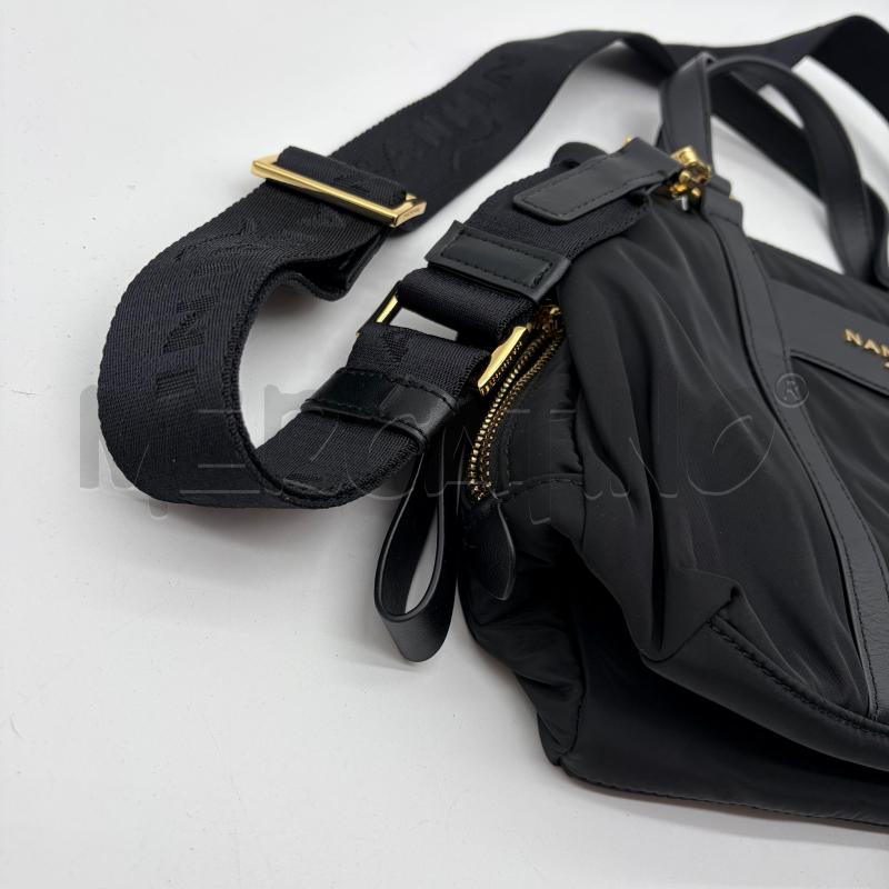 BORSA DONNA NANNINI NERO TESS LOGO DORATO | Mercatino dell'Usato Corbetta 2