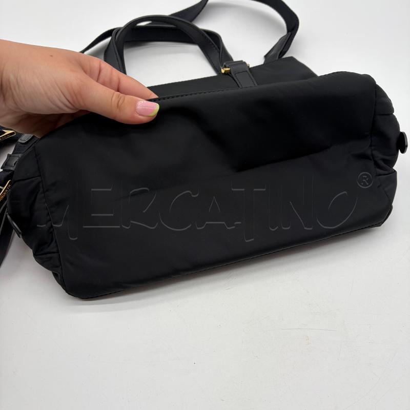 BORSA DONNA NANNINI NERO TESS LOGO DORATO | Mercatino dell'Usato Corbetta 3
