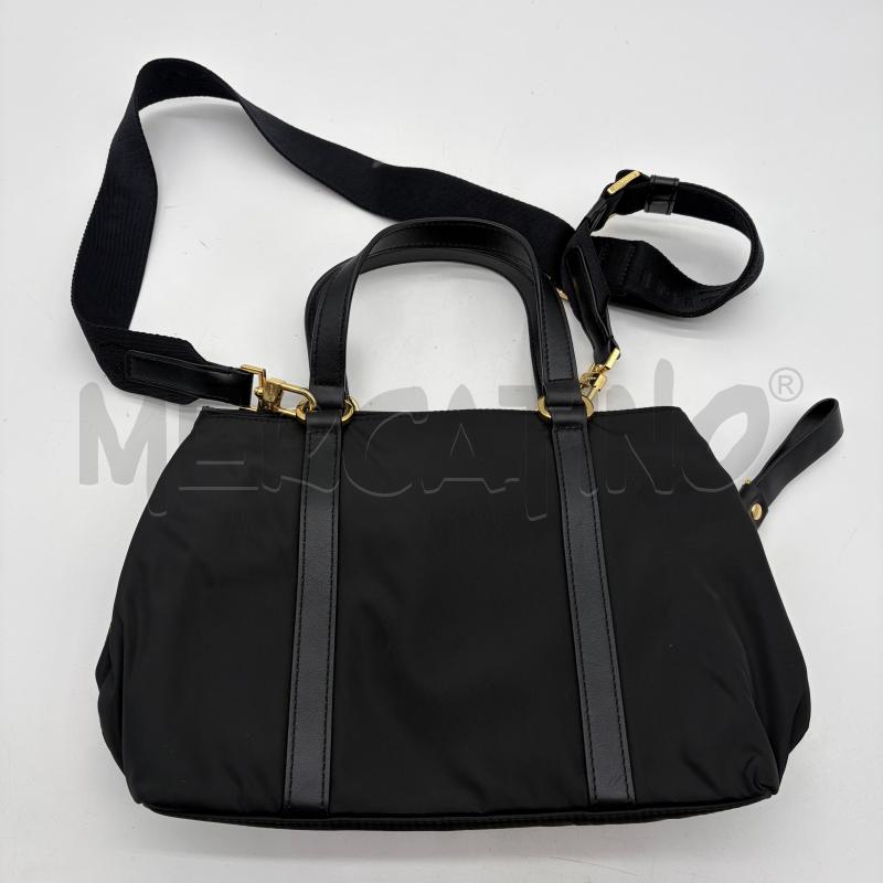 BORSA DONNA NANNINI NERO TESS LOGO DORATO | Mercatino dell'Usato Corbetta 4