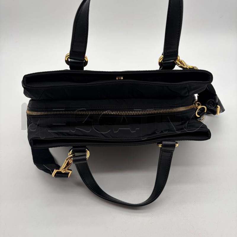 BORSA DONNA NANNINI NERO TESS LOGO DORATO | Mercatino dell'Usato Corbetta 5
