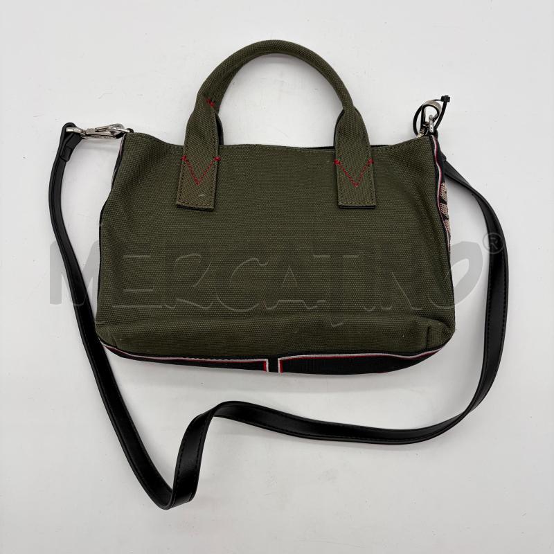 BORSA DONNA PINKO BAG VERDE TESS STRISCIA NERO BORDO ROSSO/BIANCO | Mercatino dell'Usato Corbetta 1