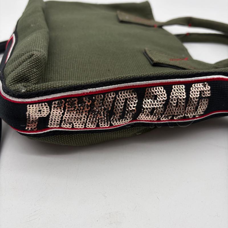 BORSA DONNA PINKO BAG VERDE TESS STRISCIA NERO BORDO ROSSO/BIANCO | Mercatino dell'Usato Corbetta 2