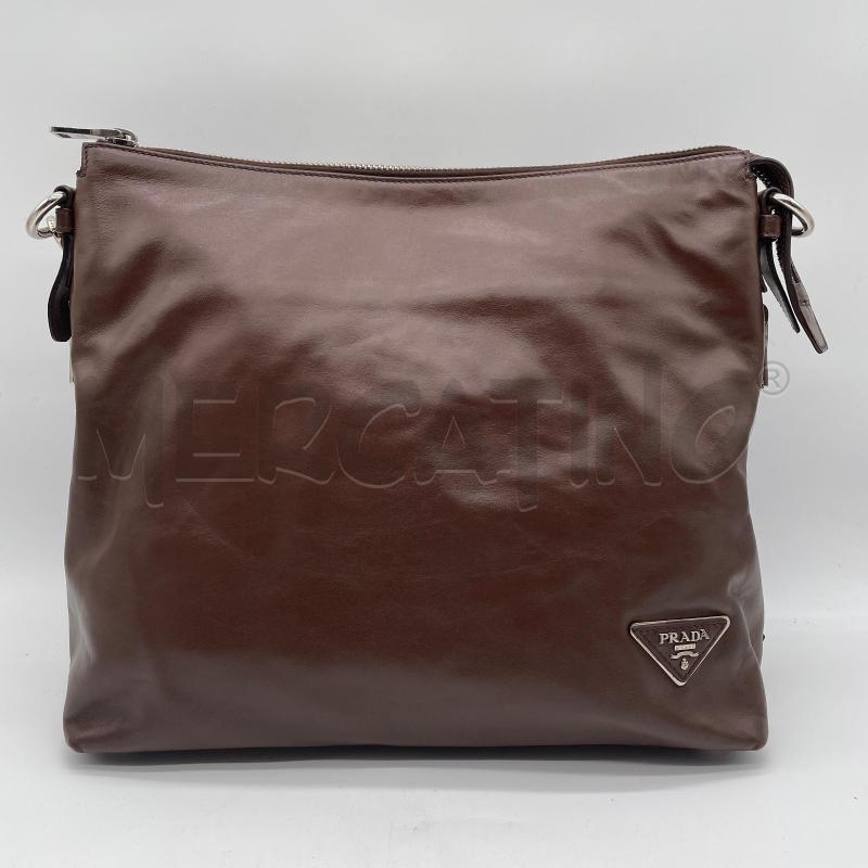 BORSA DONNA PRADA HOBO MARRONE PELLE  | Mercatino dell'Usato Corbetta 1