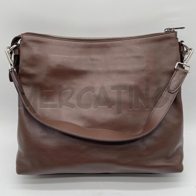 BORSA DONNA PRADA HOBO MARRONE PELLE  | Mercatino dell'Usato Corbetta 2