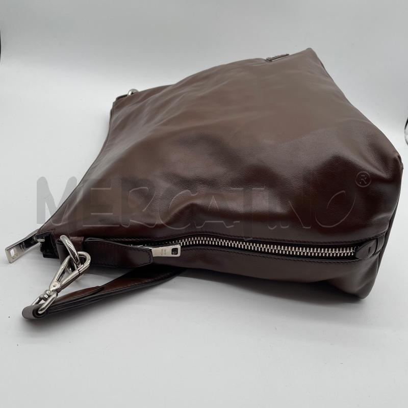 BORSA DONNA PRADA HOBO MARRONE PELLE  | Mercatino dell'Usato Corbetta 3