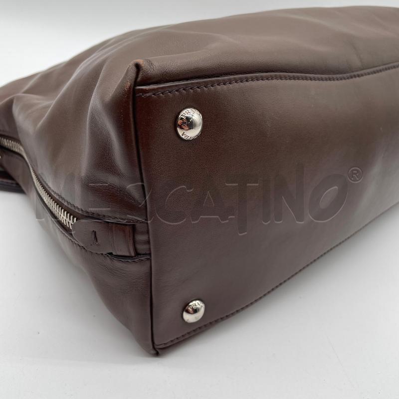 BORSA DONNA PRADA HOBO MARRONE PELLE  | Mercatino dell'Usato Corbetta 4