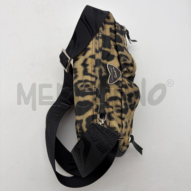 BORSA DONNA ROBERTO CAVALLI FREEDOM TESS LEOP INS NERO TASCHINI FRONTE | Mercatino dell'Usato Corbetta 4