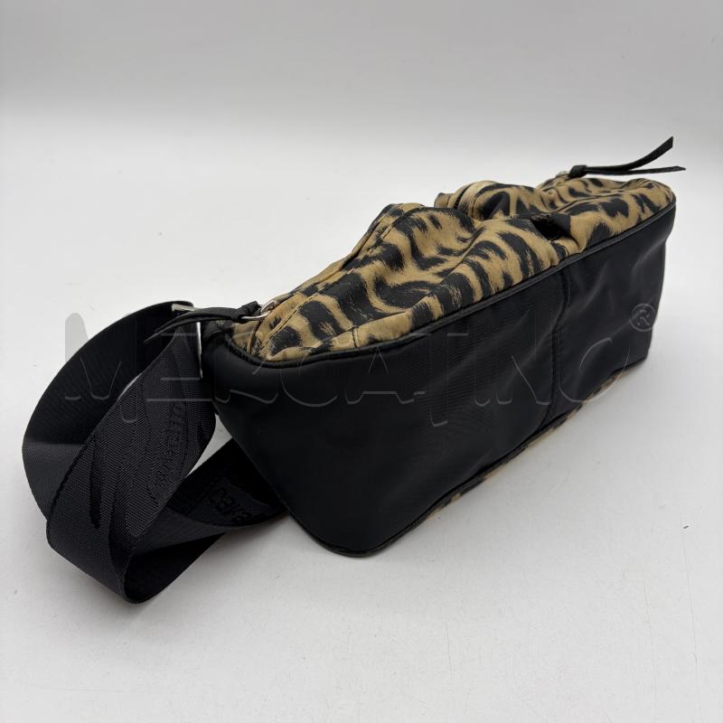 BORSA DONNA ROBERTO CAVALLI FREEDOM TESS LEOP INS NERO TASCHINI FRONTE | Mercatino dell'Usato Corbetta 5