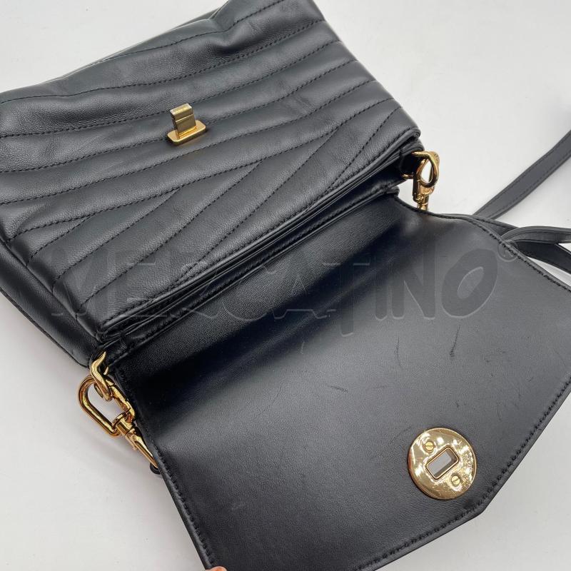 BORSA DONNA TORY BURCH NERO PELLE TRAPUNTATO LOGO DORATO FIBBIA | Mercatino dell'Usato Corbetta 4