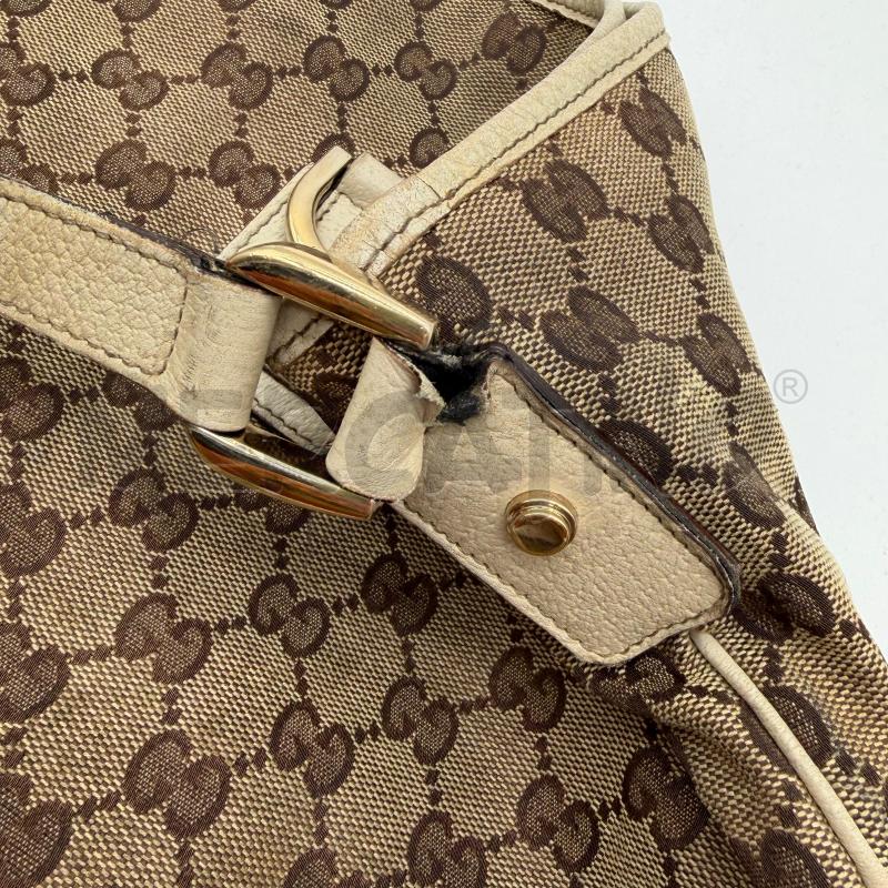 BORSA DONNA TRACOLLA GUCCI ABBEY CANVAS BROWN BORDI PELLE PANNA | Mercatino dell'Usato Corbetta 2