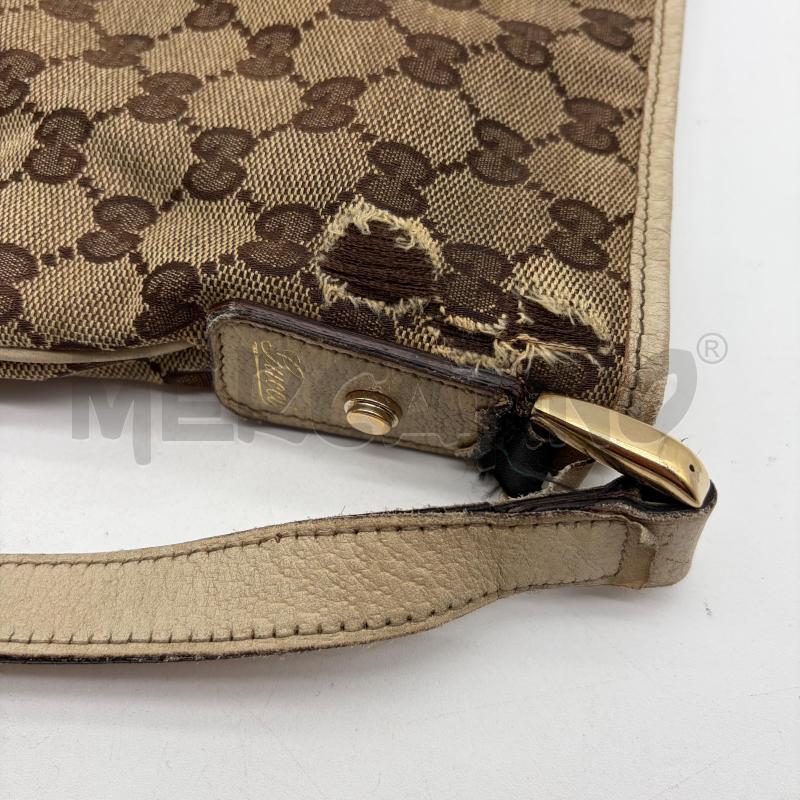 BORSA DONNA TRACOLLA GUCCI ABBEY CANVAS BROWN BORDI PELLE PANNA | Mercatino dell'Usato Corbetta 3
