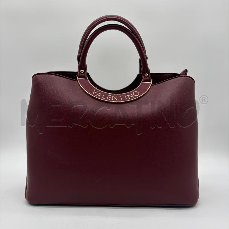 BORSA DONNA VALENTINO BORGOGNA SINT SCRITTA LOGO MEZZALUNA | Mercatino dell'Usato Corbetta 1