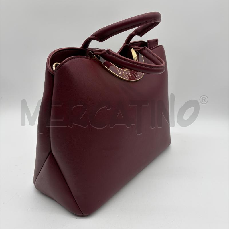BORSA DONNA VALENTINO BORGOGNA SINT SCRITTA LOGO MEZZALUNA | Mercatino dell'Usato Corbetta 3