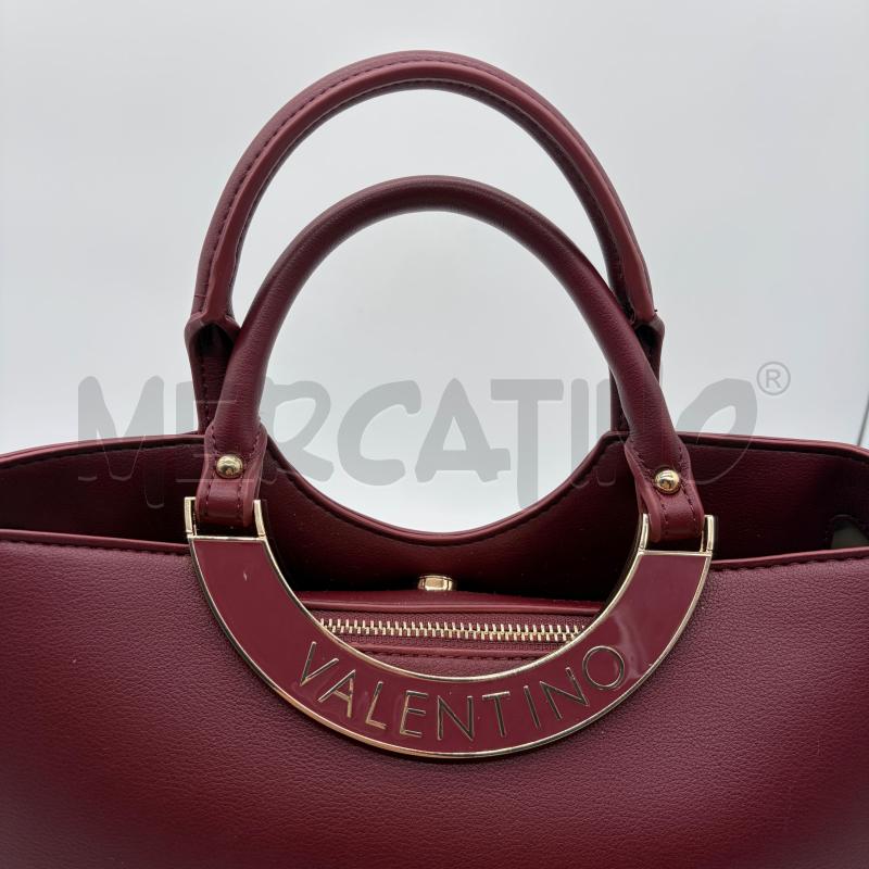 BORSA DONNA VALENTINO BORGOGNA SINT SCRITTA LOGO MEZZALUNA | Mercatino dell'Usato Corbetta 5