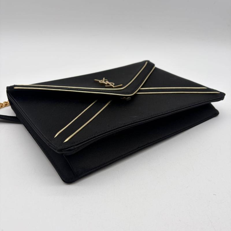 BORSA DONNA YSL GABY NERO SETA INSERTI PELLE VITELLO E OTTONE | Mercatino dell'Usato Corbetta 2