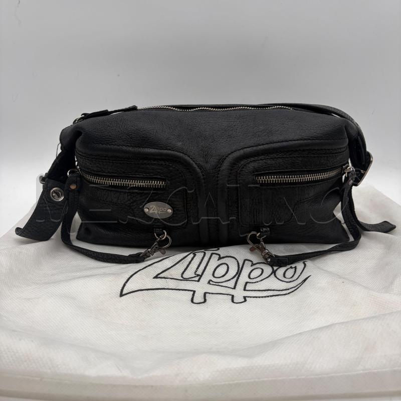 BORSA DONNA ZIPPO NERO PELLE MART ZIP  | Mercatino dell'Usato Corbetta 1