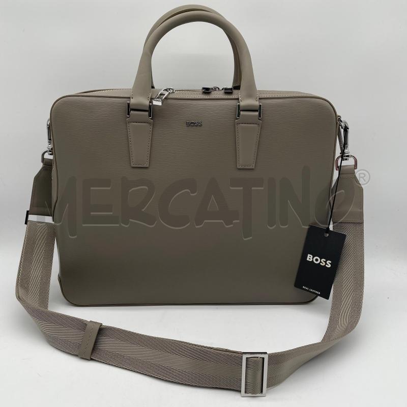 BORSA PELLE BOSS PORTADOCUMENTI PELLE TORTORA  | Mercatino dell'Usato Corbetta 1