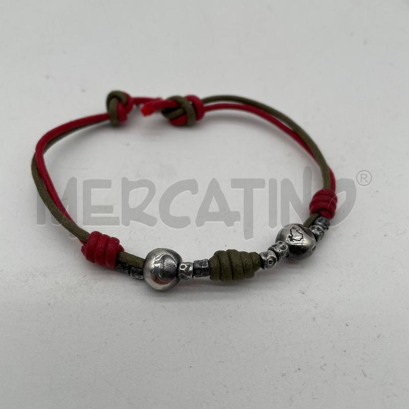 BRACCIALE DODO ARGENTATO CORDINI ROSSO/VERDE | Mercatino dell'Usato Corbetta 1