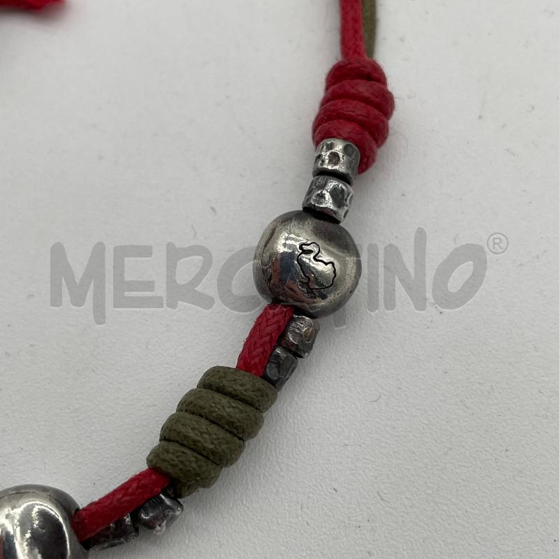 BRACCIALE DODO ARGENTATO CORDINI ROSSO/VERDE | Mercatino dell'Usato Corbetta 3