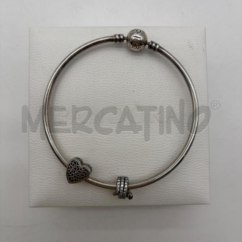 BRACCIALE PANDORA RIGIDO 2 CHARMS | Mercatino dell'Usato Corbetta 1